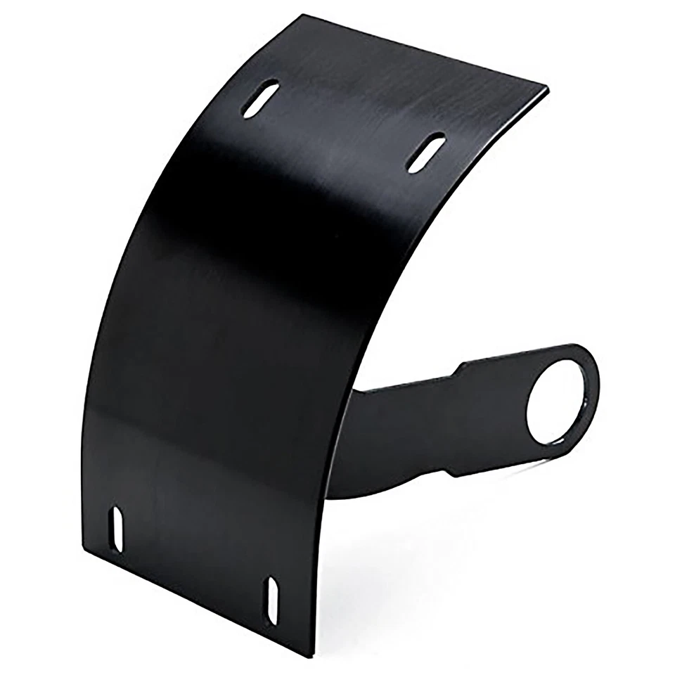 New Curved Black Vertical Motorcycle License Plate Holder Mount Fits a 1" Axle - Image 1 of 4
