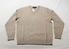 Cremieux Mens Luxury Cashmere V Neck Sweater Ah4 Brown Heather Large Nwt