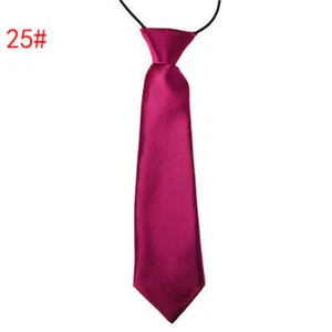 Kids Tie Loop Classic Wedding Elasticated Childs Necktie Boys Plain Party AU - Picture 1 of 52
