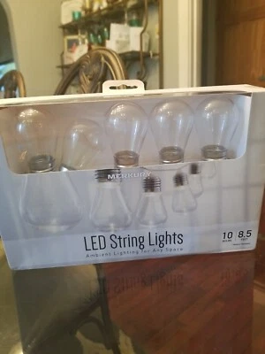 New Merkury Innovations LED Bulb String Lights. BRAND NEW in Box 8.5 Feet - Image 1 of 4