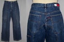 Vintage 90s TOMMY Hilfiger Spell Out BAGGY Skater Wide Leg Carpenter Jeans 34x31