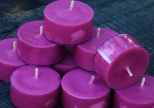 10pk 120hr /pack MAGENTA PINK UNSCENTED Pure PLANT BASED SOY TEA LIGHT CANDLES - Picture 1 of 12