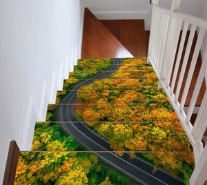 3D Forest Road G126 Stair Risers Decoration Photo Mural Vinyl Decal Wallpaper E - Picture 1 of 6