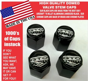 Billet Aluminum Pontiac GTO 6.0  LS2 Black Valve Stem Caps Quality Metal - Picture 1 of 1