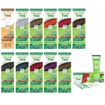 Herbal Time Henna Hair Color Cream Color Herbal Natural Hair Dye Brown Red - Image 1 of 3