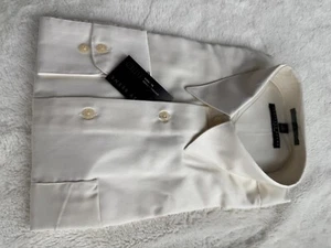 Geoffrey Beene wrinkle free white sateen 18, 34/35 men's dress shirt  - Picture 1 of 2