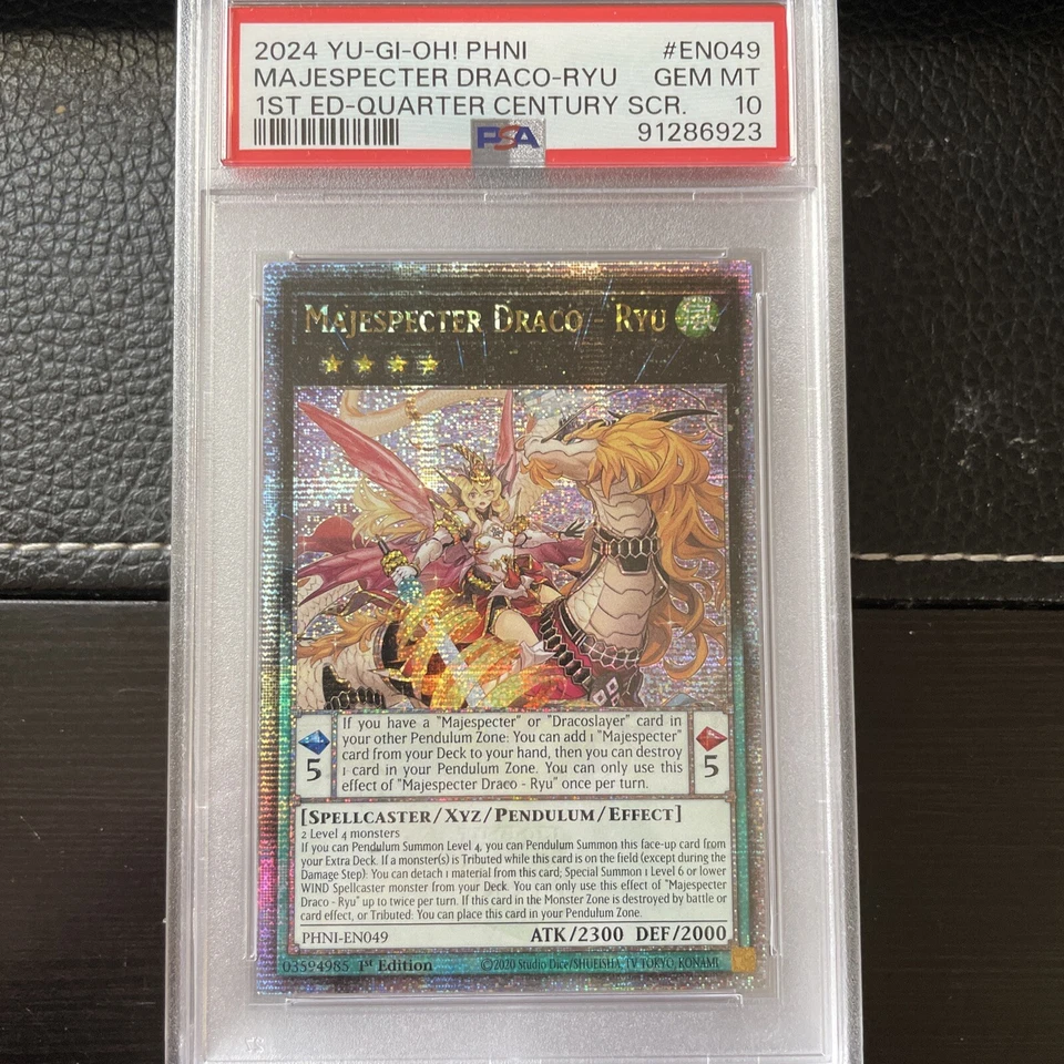 Yugioh Majespecter Draco-Ryu PHNI-EN049 1st Ed Quarter Century Secret Rare PSA10 - Image 1 of 1