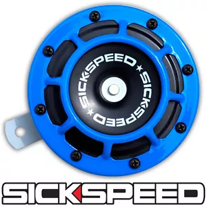 ONE SICKSPEED BLUE SUPER LOUD COMPACT ELECTRIC BLAST TONE HORN CAR SUV 12V P2 - Picture 1 of 1