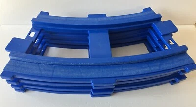 Peg Pergo Train Tracks Lot of 4 Blue Curved for Ride-On Thomas The Train - Image 1 of 4