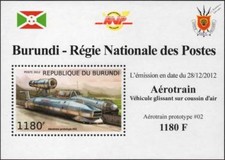 AEROTRAIN 02 Prototype Hovertrain Experimental Train Stamp Sheet #2 2012 Burundi