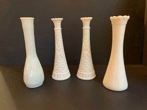 Juego de jarrón vintage de vidrio de leche blanco Anchor Hocking - Imagen 1 de 6