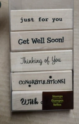 5 piezas sellos de goma recuerdos saludos surtidos 3" Foto 1 de 2