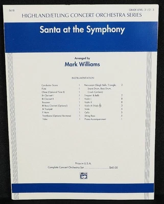 Santa At The Symphony Sheet Music Score Book Highland Etling Concert Orchestra - Image 1 of 4