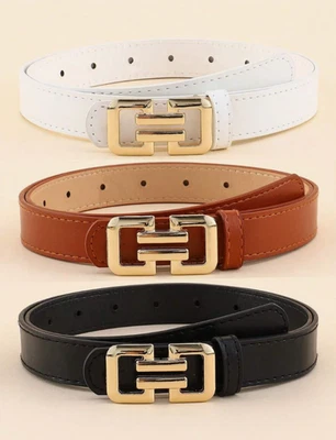 Cintos Cinturones Correa Cinturon 3 Piezas de piel hebilla brillante Para Mujer Foto 1 de 4