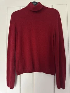 Vintage Ladies Marks & Spencer Red Turleneck/ Roll Neck Wool Mix Jumper Size 14 - Picture 1 of 13