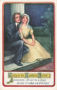 HINTS TO A BASHFUL LOVER TAKE UP ASTRONOMY c1915 VINTAGE COMIC POSTCARD 100125 U - Picture 1 of 2