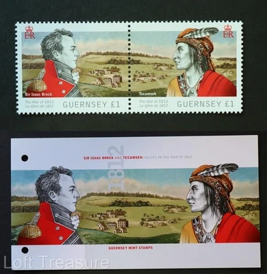 Guernsey Stamps: "Isaac Brock & Tecumseh - Allies in War" Presentation Pack 2012 - Image 1 of 4