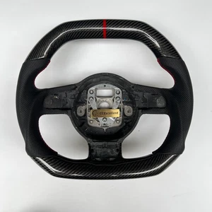 Für 2008-2015 Audi R8 TT TTRS TTS Quattro Brauch Carbonfas Lenkrad Flacher Boden - Bild 1 von 11