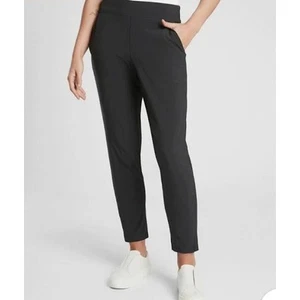 Athleta Black High Rise Cropped Brooklyn Ankle Athletic Jogger Pants Womens 16 - Picture 1 of 6