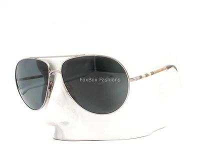 Gafas de sol Burberry B 3055 1006/81 Aviador Gunmetal Clásicas a Cuadros con Estuche Foto 1 de 4