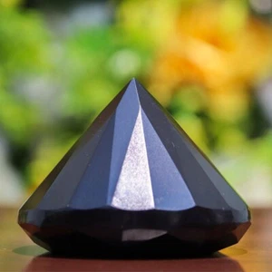 Black Tourmaline Diamond Cut Design Crystal Reiki Charged Pyramid - 475g,60X85mm - Picture 1 of 10