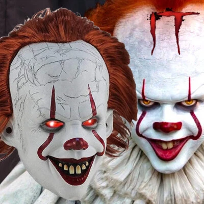 Halloween Clown Maske,Horror LED Maske Pennywise Leucht Maske für Karneval DHL - Bild 1 von 4