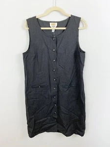 NEW Talbots Gray Button Front Jumper Dress Size 12 Viscose Sleeveless Modest - Bild 1 von 8
