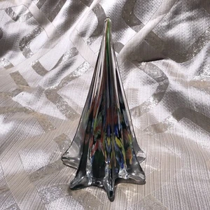 Vintage Mint condition Murano Christmas Tree Rainbow End Of The Day Glass 9” - Picture 1 of 6