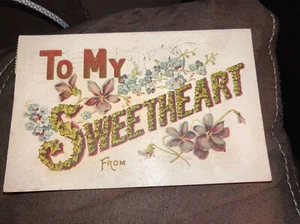 To My Sweetheart w/. Large Letters - Flowers - Picture 1 of 2