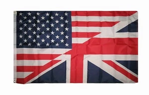 3X5 USA AMERICAN Great Britain BRITISH FLAG US UK FRIENDSHIP BANNER UNION JACK  - Picture 1 of 1