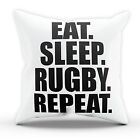 Eat Sleep Rugby Kissen Kissen Pad Abdeckung Etui Bett Training Zug Sport Fitnessstudio