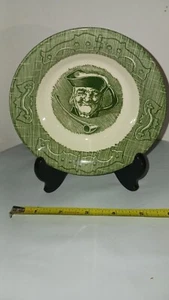 Tazón de sopa vintage Royal China The Old Curiosity Shop borde plano verde pipa de hombre viejo - Imagen 1 de 2