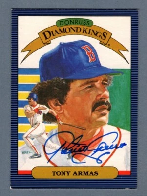 Tony Armas Signed 1986 Donruss Diamond Kings #5 LSCM COA Boston Red Sox - Image 1 of 2