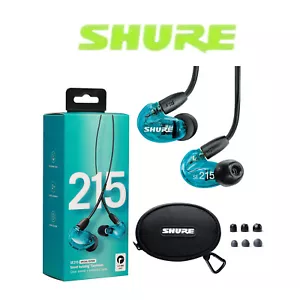 Shure SE215 In-Ear Professional Sound Isolating Headphones Blue Wired Earbuds - Picture 1 of 7