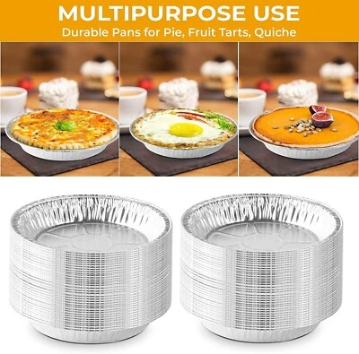 24pc Foil Pie Baking Case Dish Aluminum Cake Quiche Tray Fruit Pan 21cm Round 8" - image 1 of 4