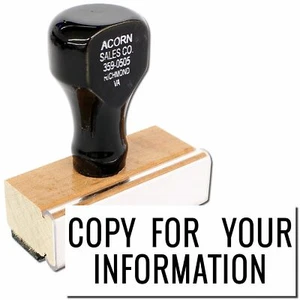 Narrow Copy for your Information Rubber Stamp Size 1/2" tall by 1-1/2" wide - Picture 1 of 5