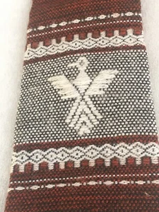 NATIVE INDIAN MEN NECK TIE WOOL FABRIC BURGUNDY & BROWN 57” LONG x 3” WIDE  J150 - Picture 1 of 10
