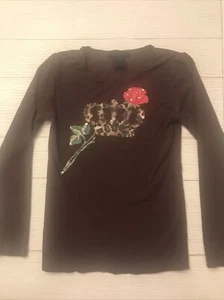 Flowers by Zoe Girls 6 Long Sleeve Tee Shirt Tunic Blouse Brown Rose - Picture 1 of 7