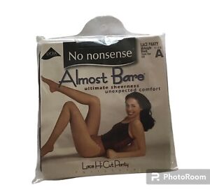 No Nonsense Almost Bare Lace Hi Cut Panty Pantyhose Midnight Black Size A NEW