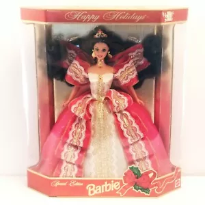Barbie Puppe Happy Holidays 1997 Special Edition Weihnachten gold und rotes Kleid - Bild 1 von 5