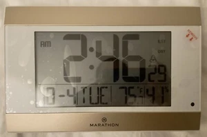 Marathon Large Atomic Wall Clock with Auto Backlight, Calendar, Temperature, and - Picture 1 of 4