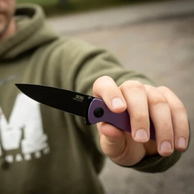 SOG Twitch III Assisted Folding Knife 3" Black 154CM Steel Blade Aluminum Handle - Image 1 of 4