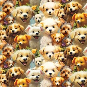 3 Wünsche - Fur-Ever Friends - verspielte Welpen - Multi, Stoff BTY - Bild 1 von 4