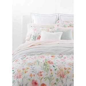 Almohada Estándar Ralph Lauren Spencer Border Sateen Una Falsa Blanca/Salvia $120 Nueva en Paquete - Imagen 1 de 3