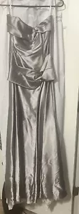 Vintage McClintock Bridal Gray Dress Gown Satin Strapless Size 14 - Picture 1 of 5