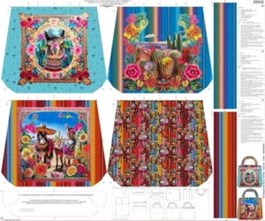 STENZO Tasche Panel Mexicana Alpaka Esel bunt - 100% Baumwolle SELBERNÄHEN DIY - Bild 1 von 4