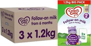 Cow & Gate 2 Follow On Baby Milk Powder Formula, 6-12 Months, 1.2K (Pack of 3)