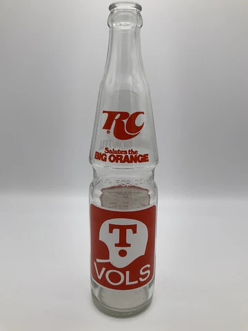 Vintage UT University of Tennessee Vols 1975 RC Cola Souvenir Bottle Big Orange Cover