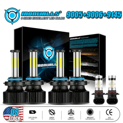 Faros antiniebla LED de 6 lados para Lincoln Navigator 2003-2006 9005 9006 9145 Foto 1 de 4