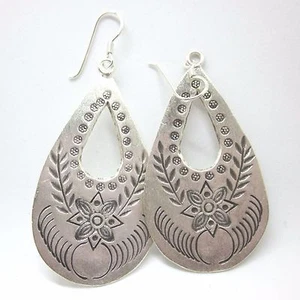 Feine Silber Ohrringe HillTribe Orecchini серьги Tribal Tropfen aumon - Bild 1 von 3